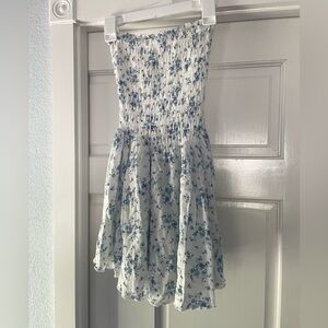 Floral Strapless Blue Dress romper from Garage size ladies XS
